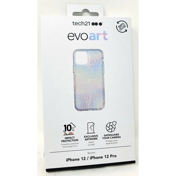 Tech21 Evo Art Case for Apple iPhone 12 / iPhone 12 Pro, Fingerprint - Picture 1 of 3